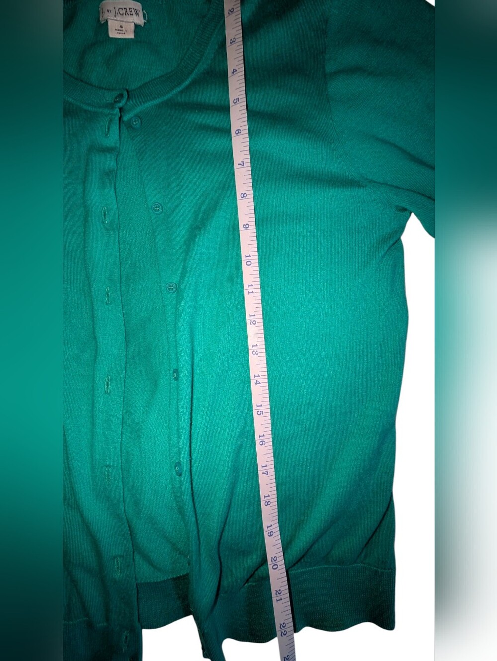 J. Crew Summer Green Women's Small Cotton Lightweight Cardigan Layering - Picture 5 of 8